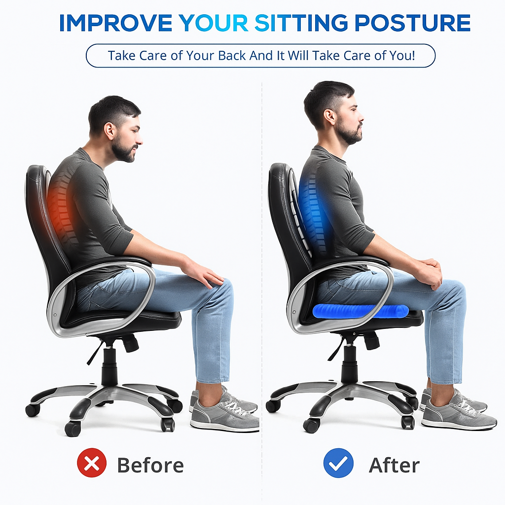 SitWell Pro™ Therapeutic Gel Cushion for Back Pain, Hip Comfort & Posture Care