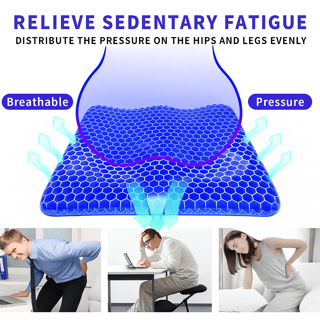 SitWell Pro™ Therapeutic Gel Cushion for Back Pain, Hip Comfort & Posture Care