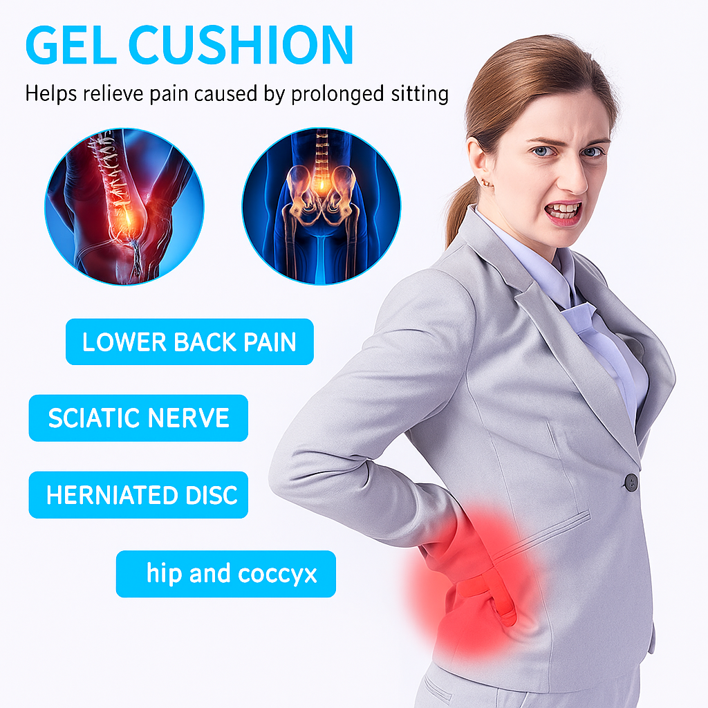 SitWell Pro™ Therapeutic Gel Cushion for Back Pain, Hip Comfort & Posture Care