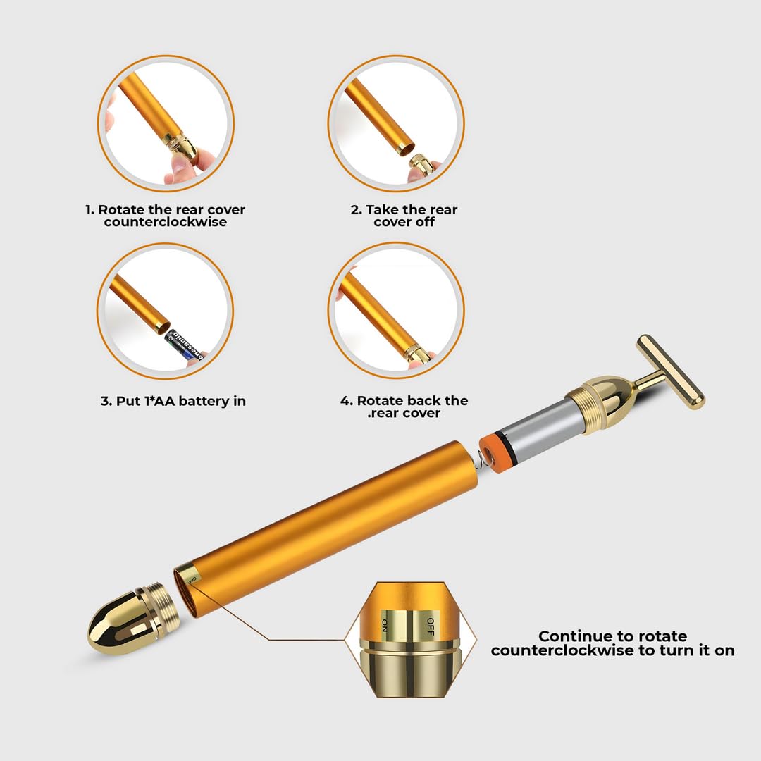 24K Gold Electric Facial Massage Roller