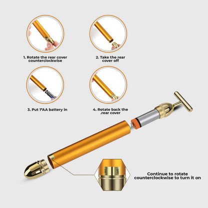 24K Gold Electric Facial Massage Roller