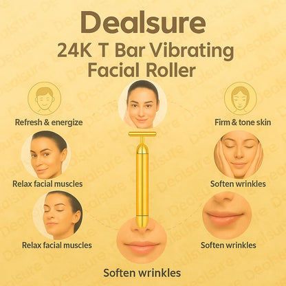 24K Gold Electric Facial Massage Roller