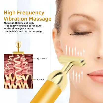 24K Gold Electric Facial Massage Roller