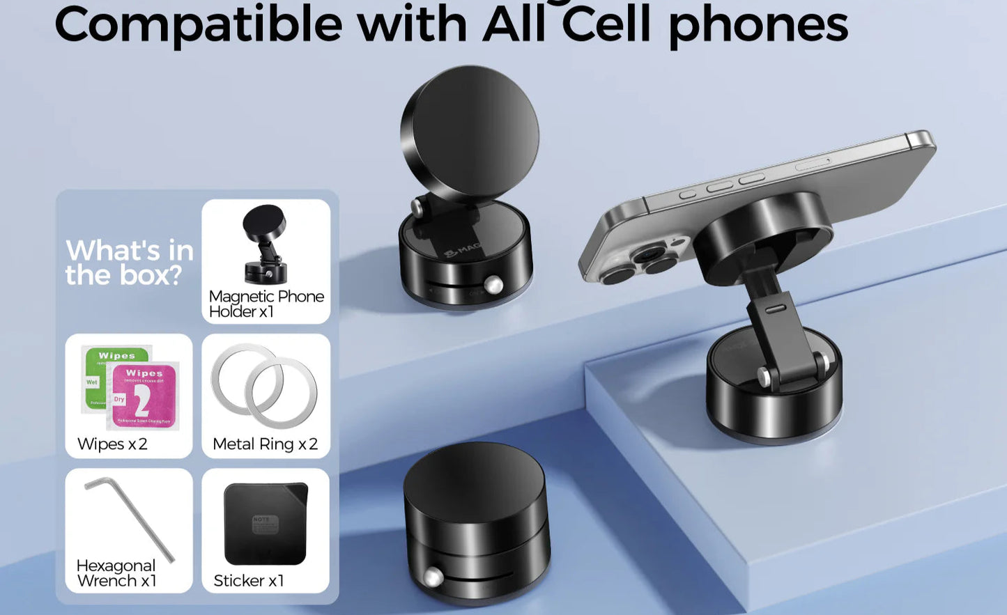 Buzzbay™ Vacuum Magnetic Suction Phone Holder